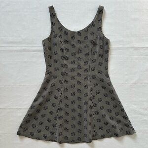 100% Silk Black and White Striped Mini Dress